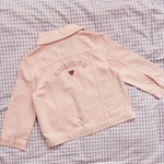 My Kids Personalised Ballerina Glitter Pink Denim Jacket