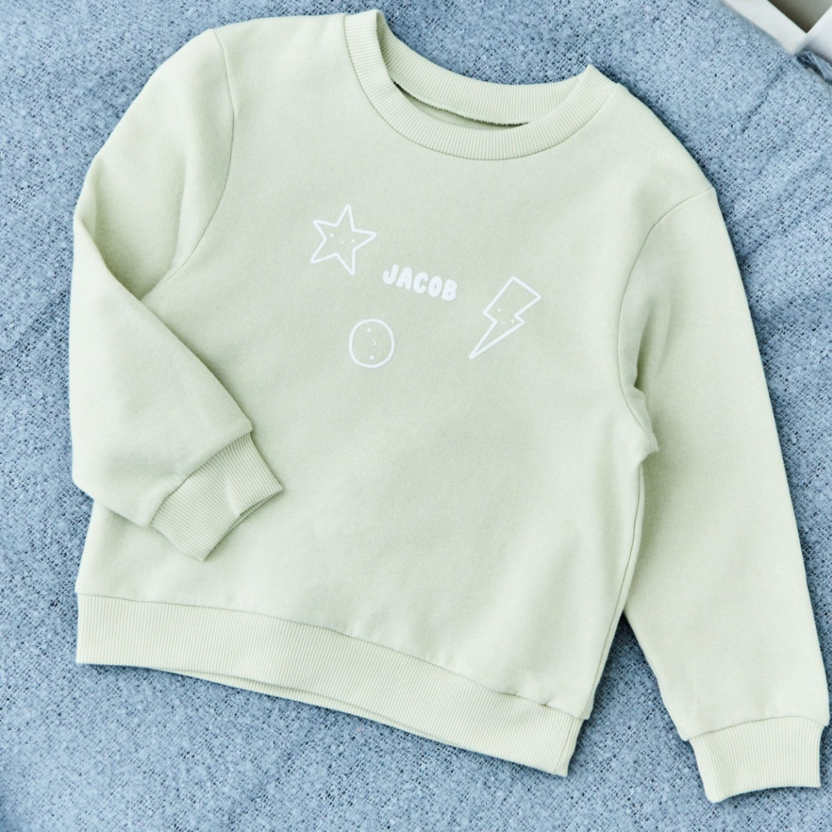 My Personalised Three Logo Sage Sweatshirt