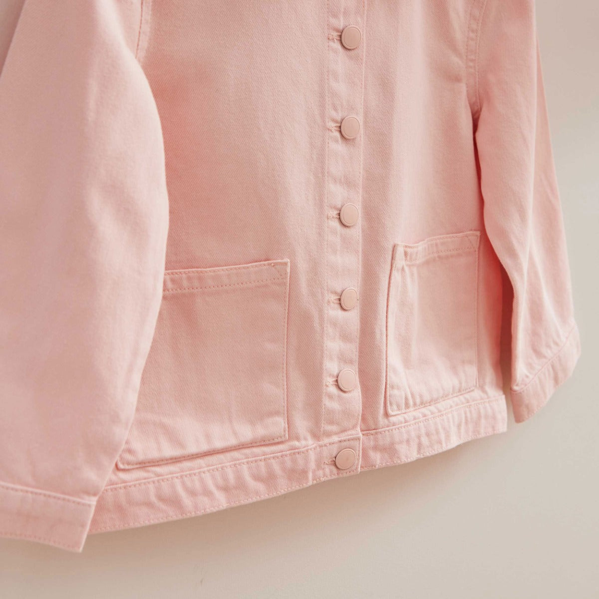 My Kids Personalised Pink Heart Denim Jacket 