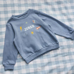 My Kids Personalised Blue Cartoon Sweatshirt