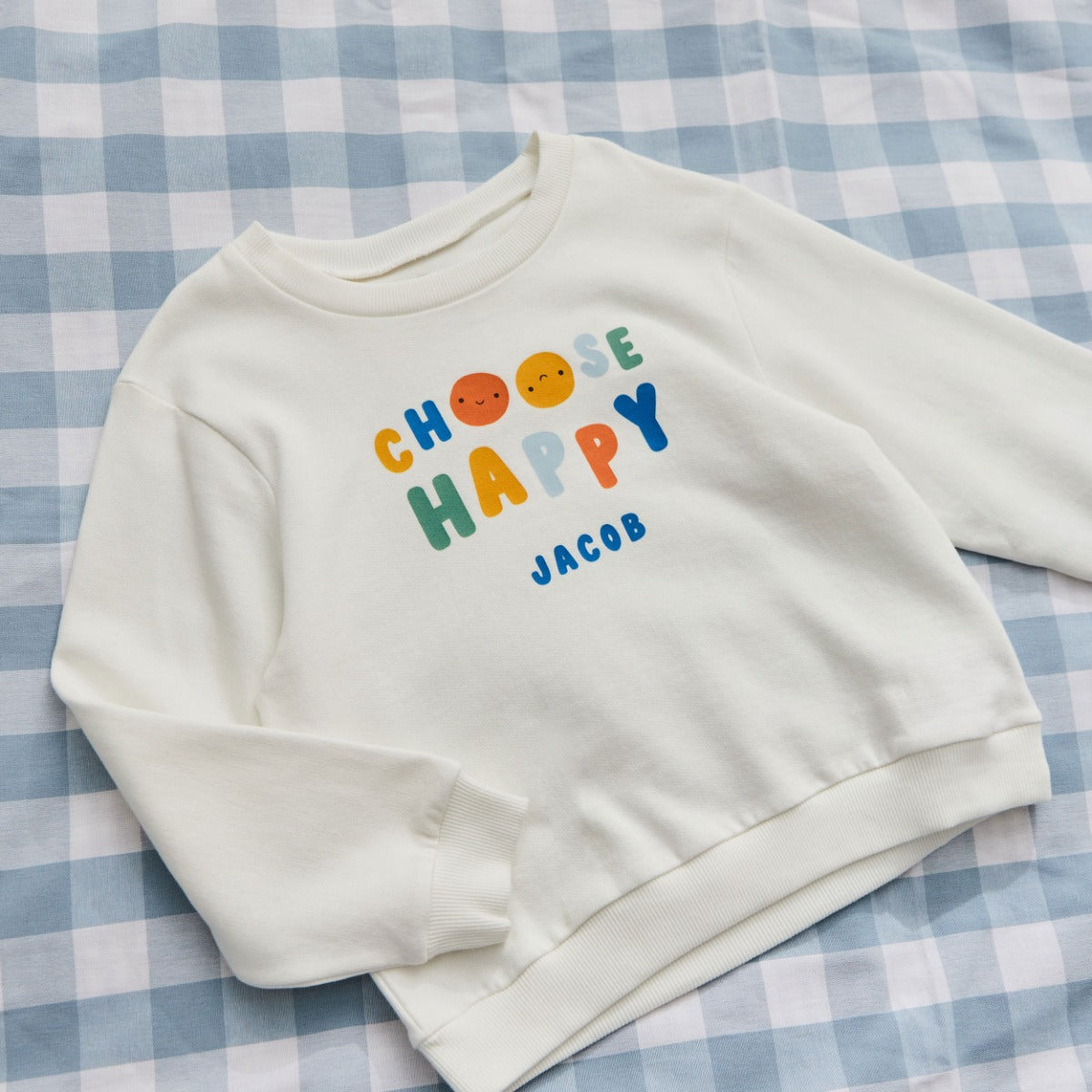 My Personalised Ecru Choose Happy Sweatshirt