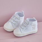 Personalised Pink Butterfly White Baby High Tops
