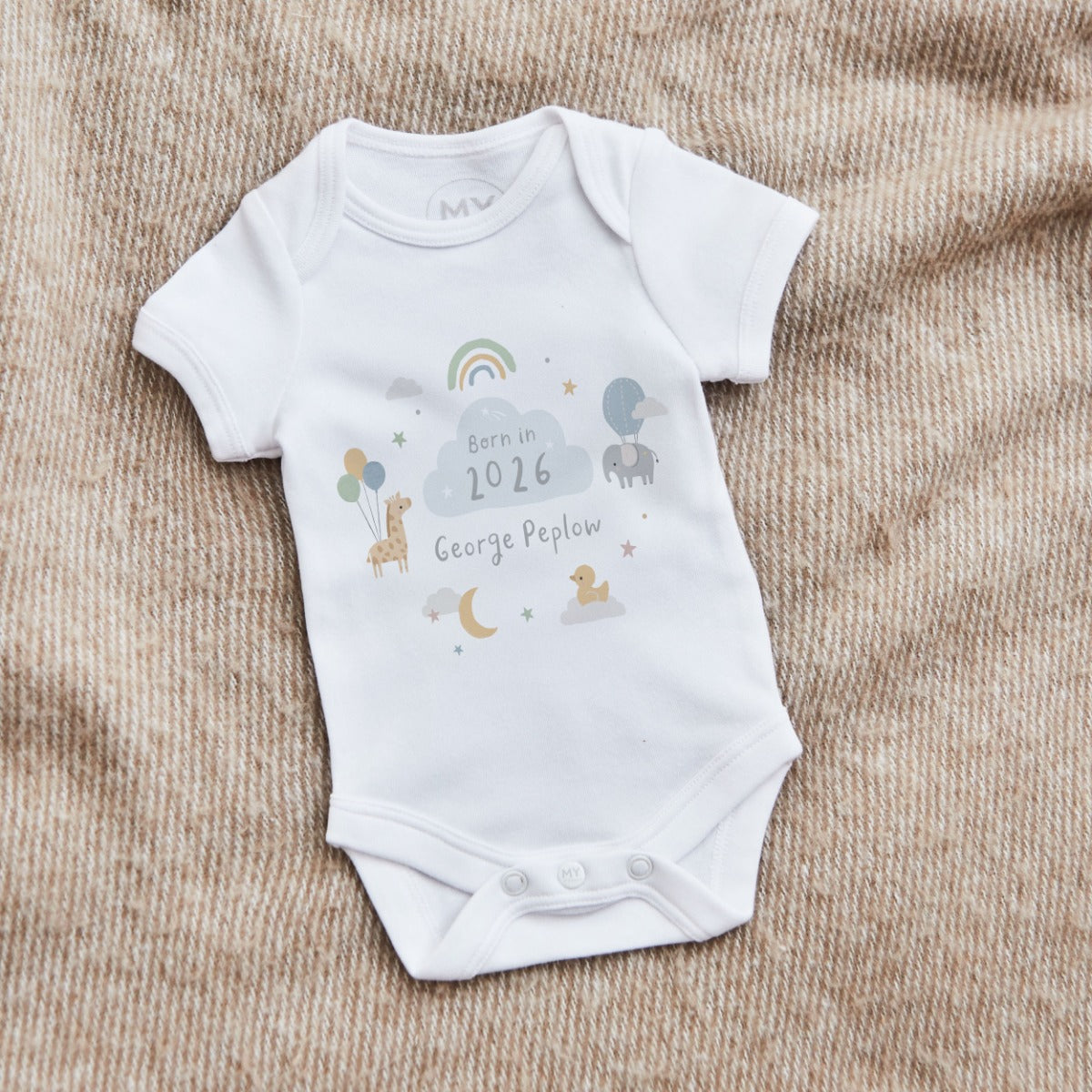 Personalised Born 2026 Animal Bodysuit