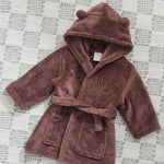 Personalised Cocoa Fleece Robe With Ears