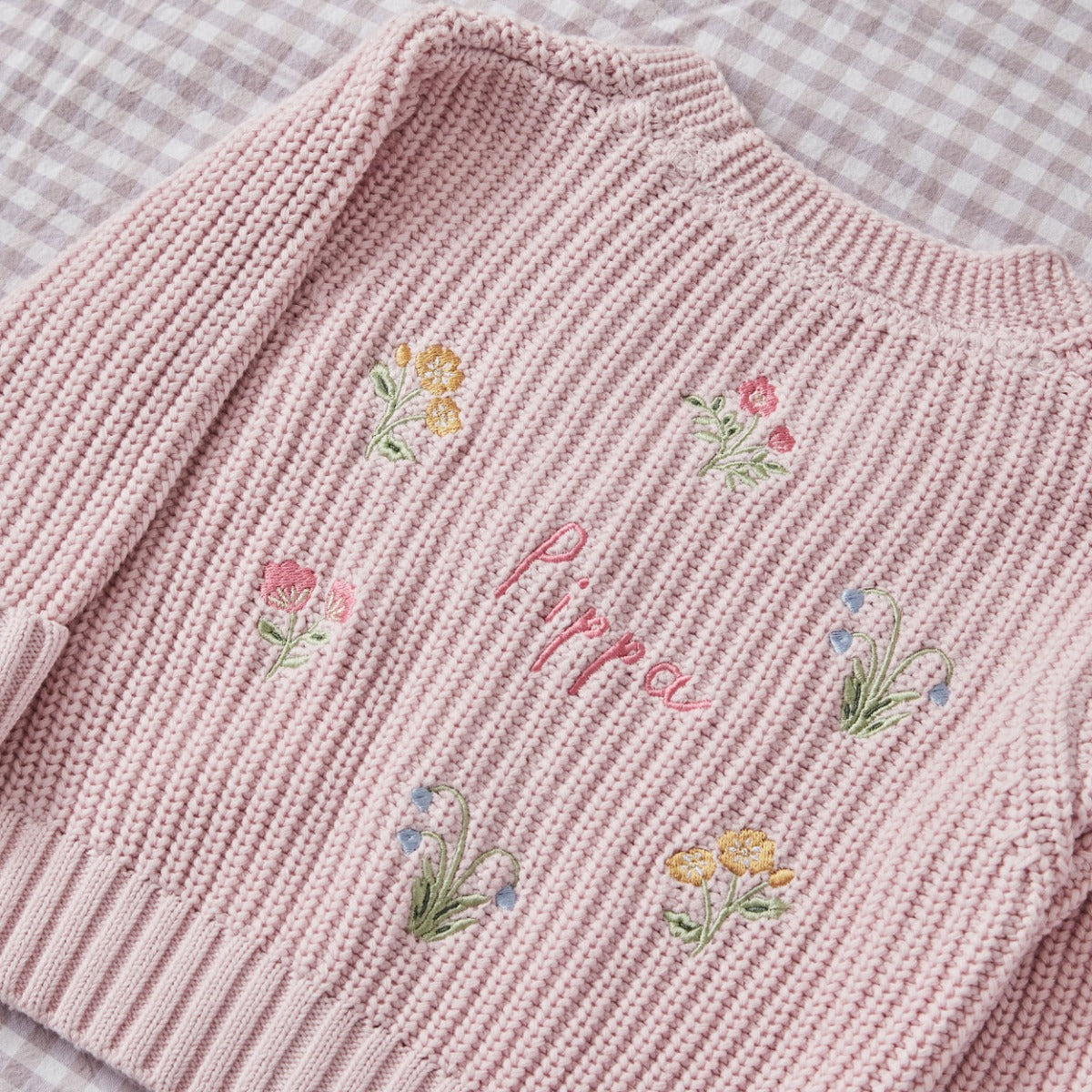 Personalised Floral Pink Cardigan