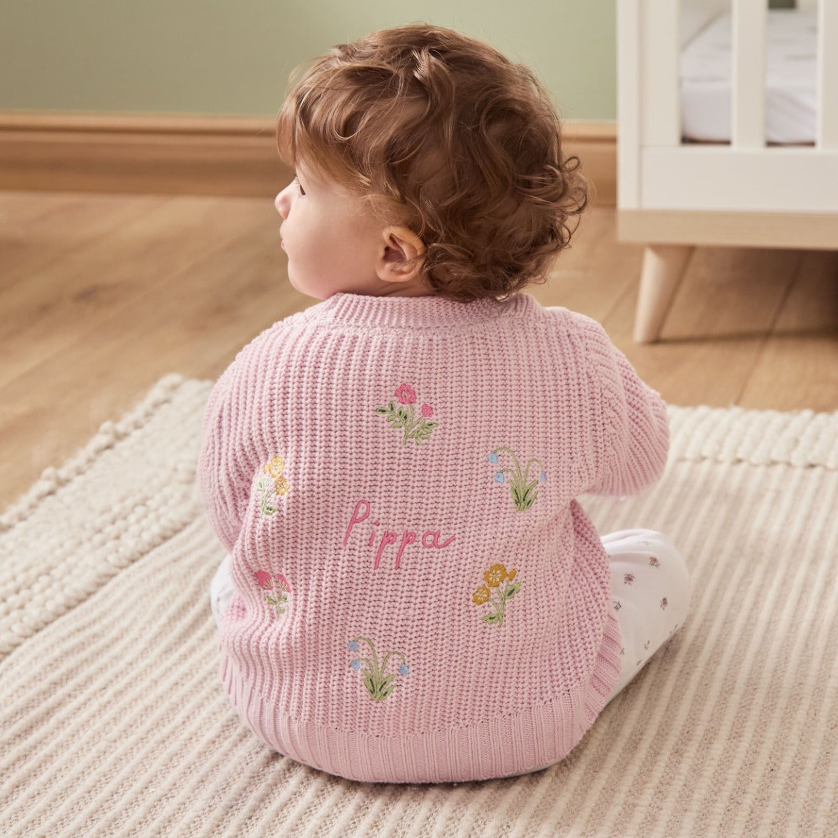 Personalised Floral Pink Cardigan