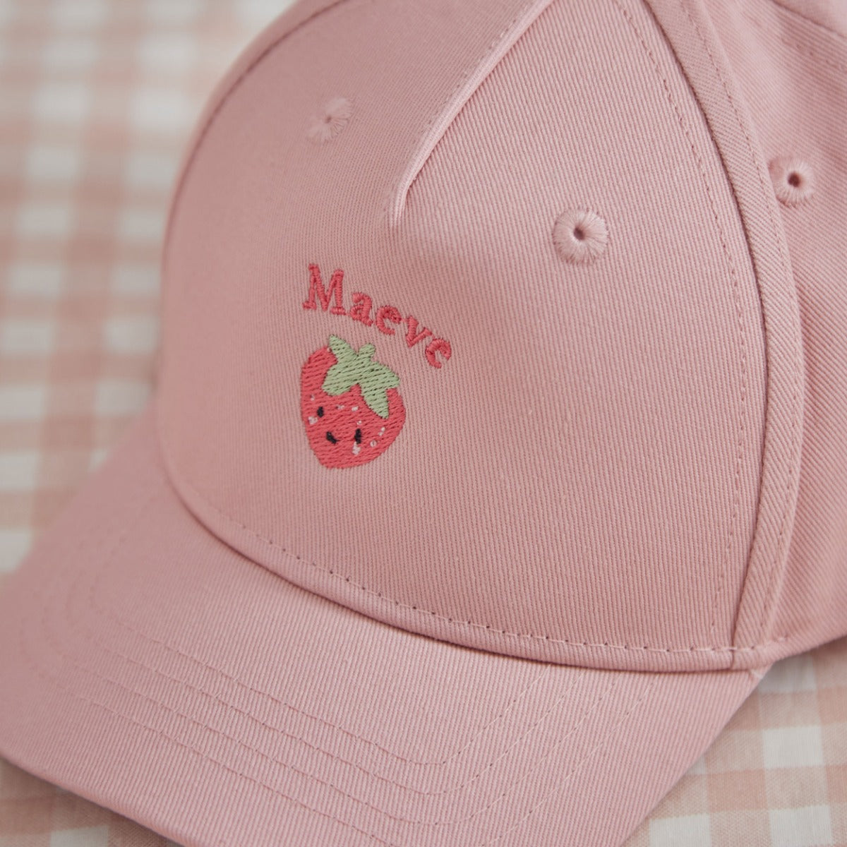 Personalised Strawberry Asset Pink Baseball Cap