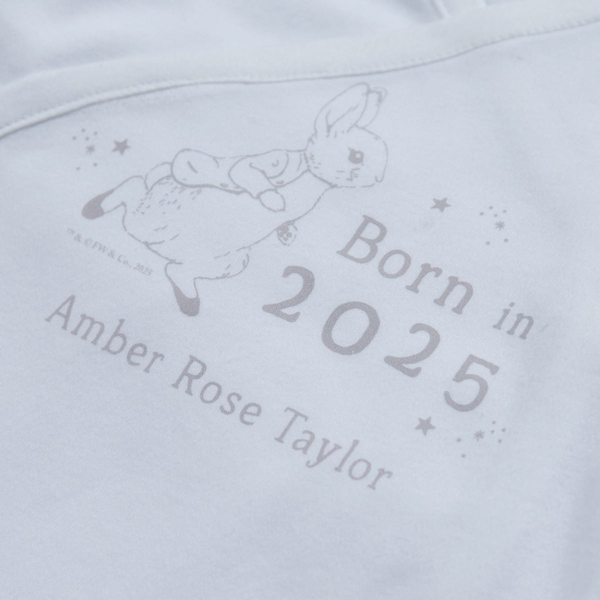 Personalised Born in 2025 Peter Rabbit™ Wrap Sleepsuit & Hat Set