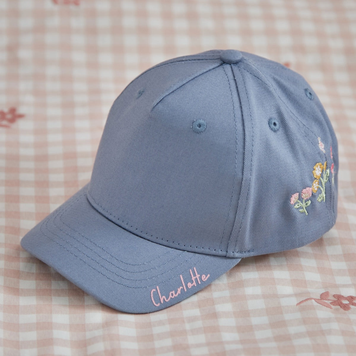 Personalised Blue Floral Baseball Cap