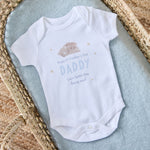 Personalised Father’s Day Baby Bear Bodysuit in White and Blue