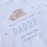 Personalised Father’s Day Baby Bear Bodysuit in White and Blue