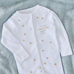 Personalised Our 1st Father’s Day Gold Star Sleepsuit