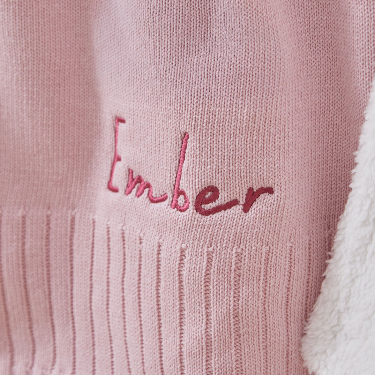 Personalised Fleece Lined Blanket in Pink