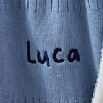 Personalised Fleece Lined Blanket in Blue