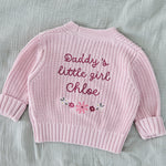 Personalised Daddy’s Little Girl Pink Cardigan