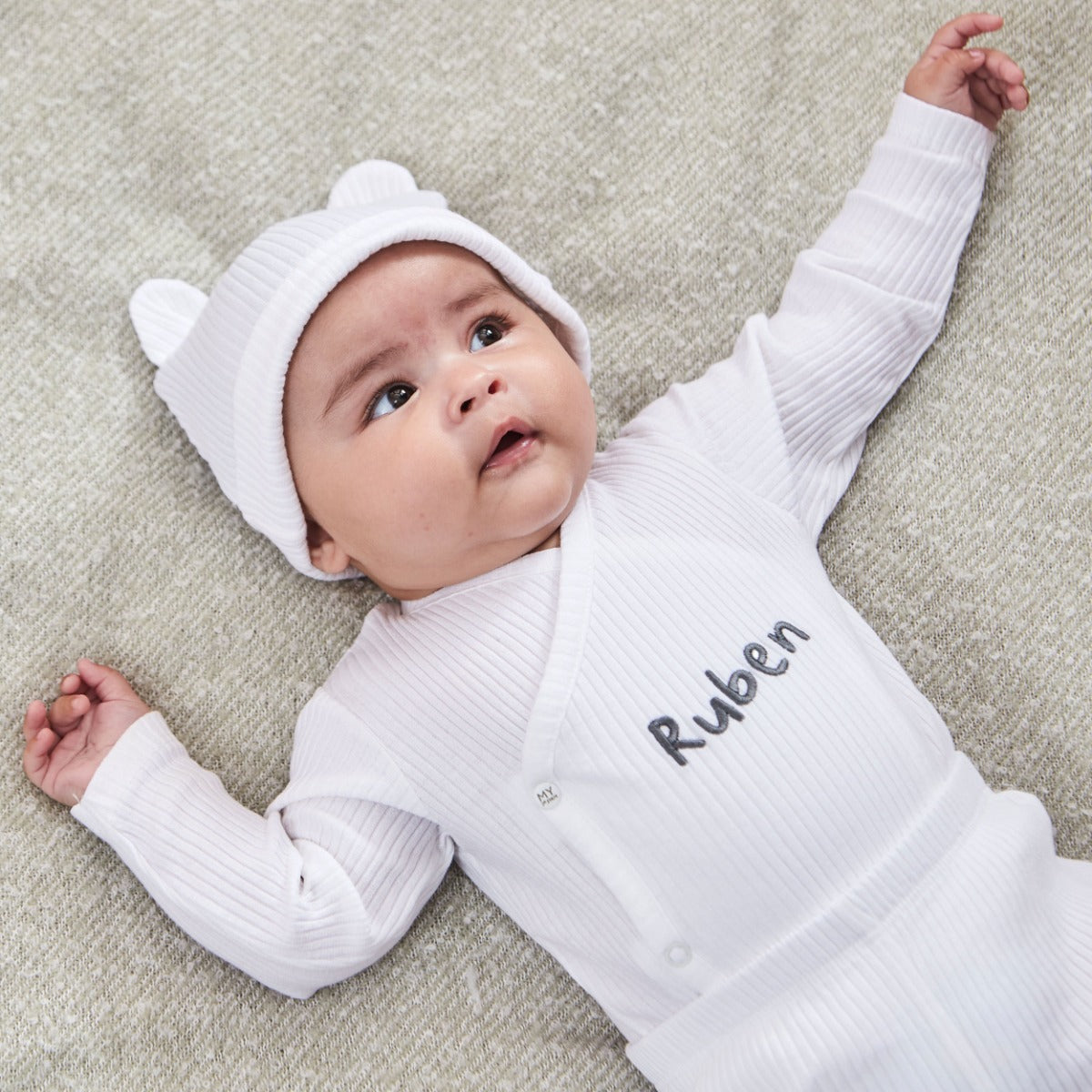 Personalised Ivory Home From The Hospital Baby Bundle Gift Set 