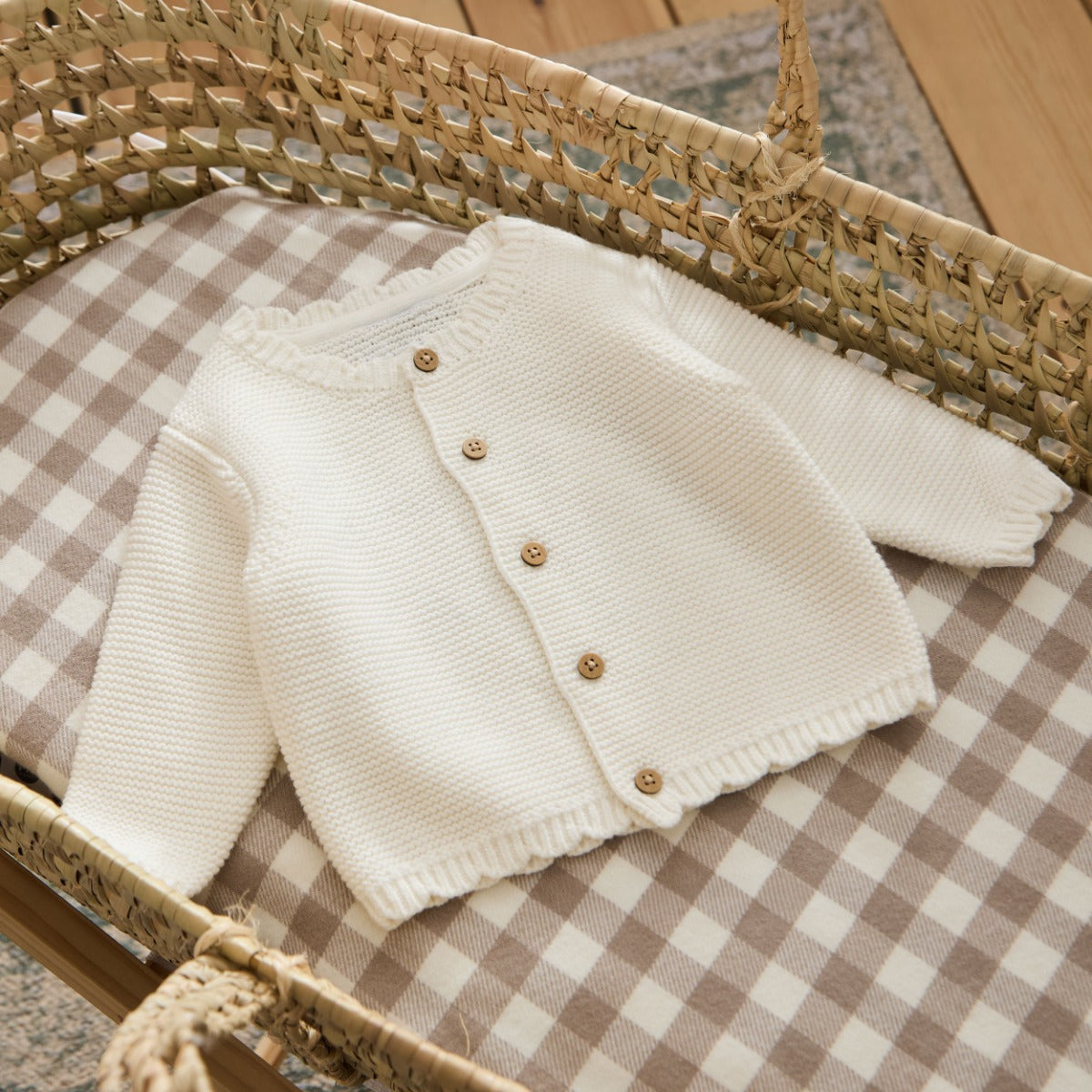 Personalised Tiny Blessing White Lightweight Cardigan