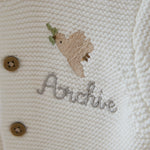 Personalised Noah's Ark Christening White Lightweight Cardigan