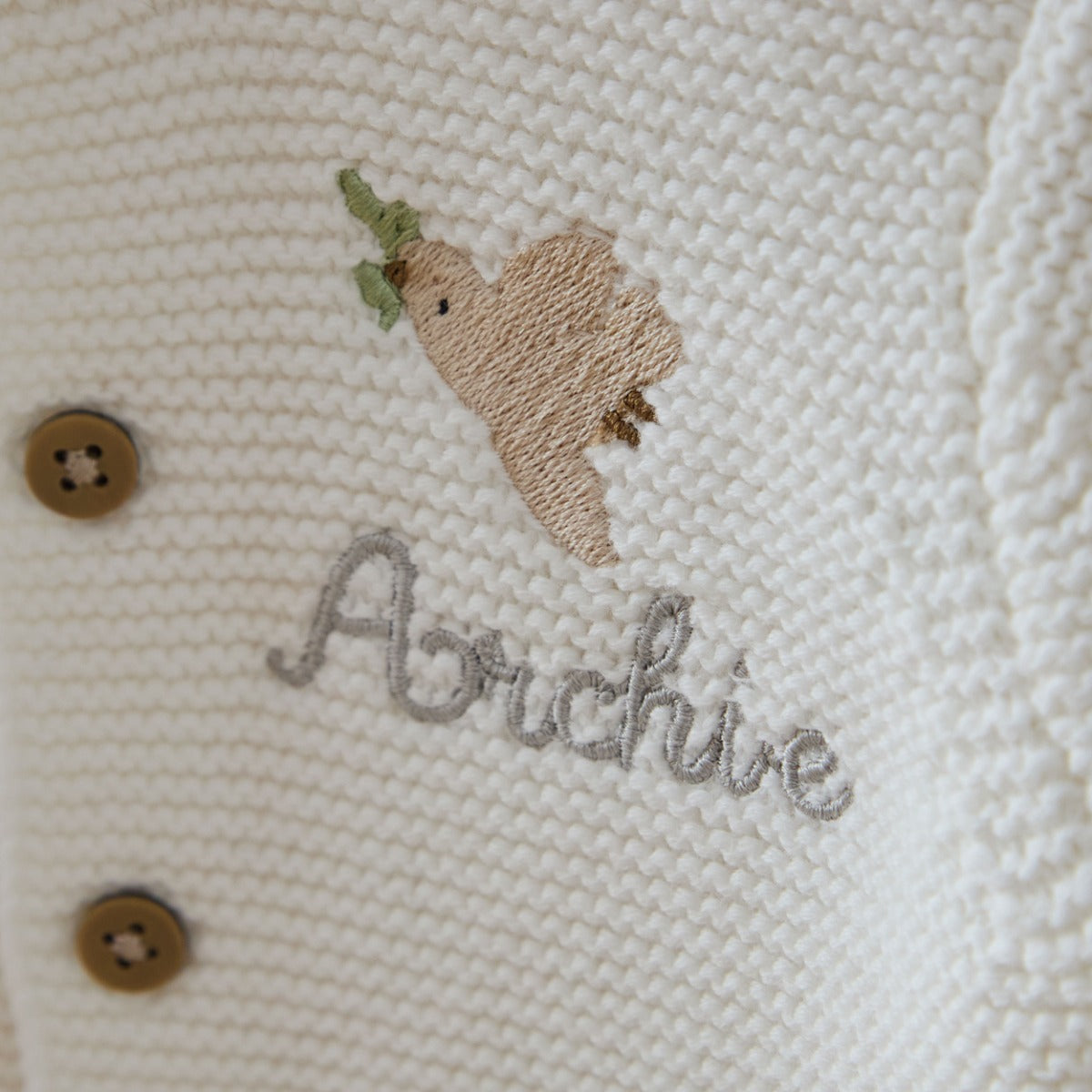 Personalised Noah's Ark Christening White Lightweight Cardigan