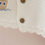 Personalised Noah's Ark Christening White Lightweight Cardigan
