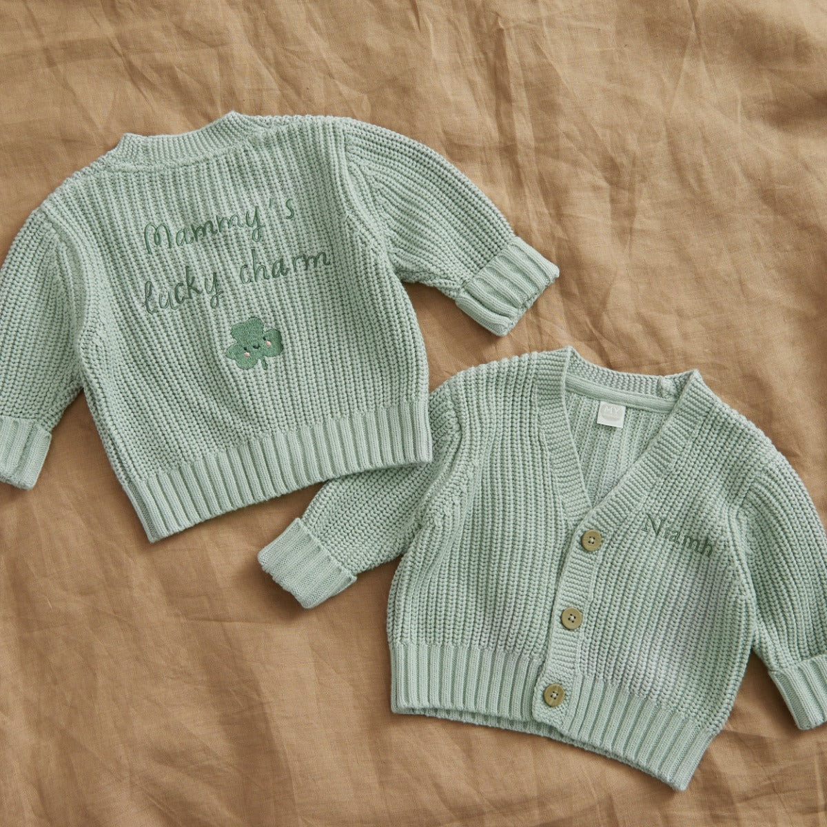 Personalised Shamrock Sage Cardigan