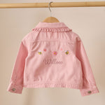 Personalised Bumblebee Pink Frill Denim Jacket