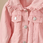 Personalised Bumblebee Pink Frill Denim Jacket