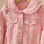 Personalised Red Fruit Pink Frill Denim Jacket