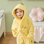 Personalised Lemon Ribbed Fleece Robe