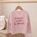 Personalised Little and Loved Pink Cardigan