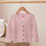 Personalised Little and Loved Pink Cardigan