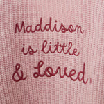 Personalised Little and Loved Pink Cardigan