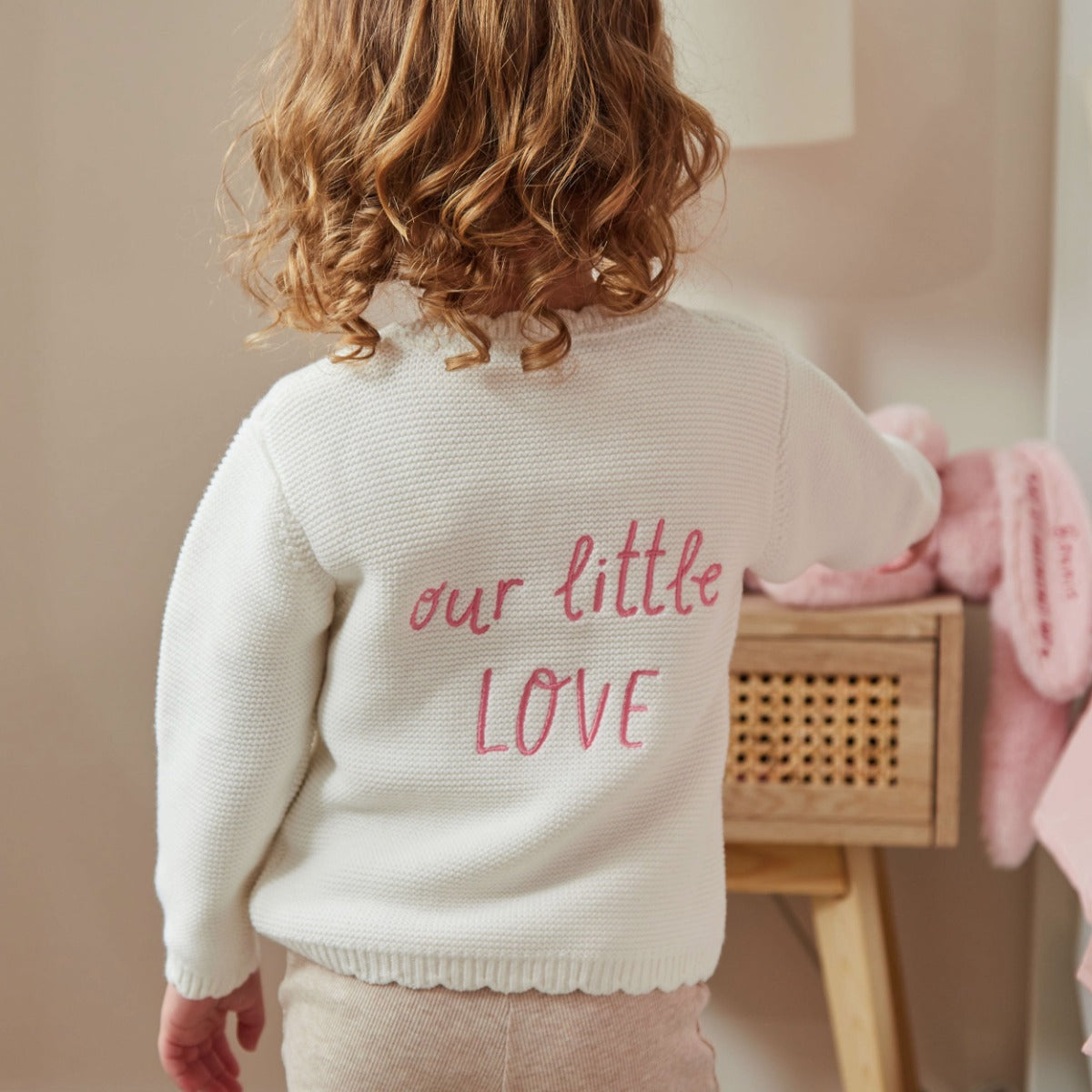 Personalised Little Love White Cardigan