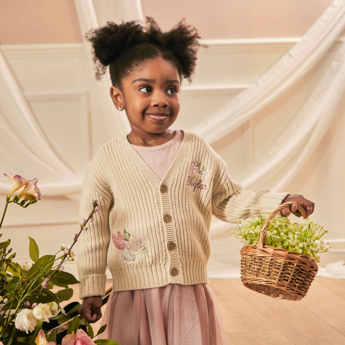 Personalised Flower Fairies™ Oatmeal Cardigan 