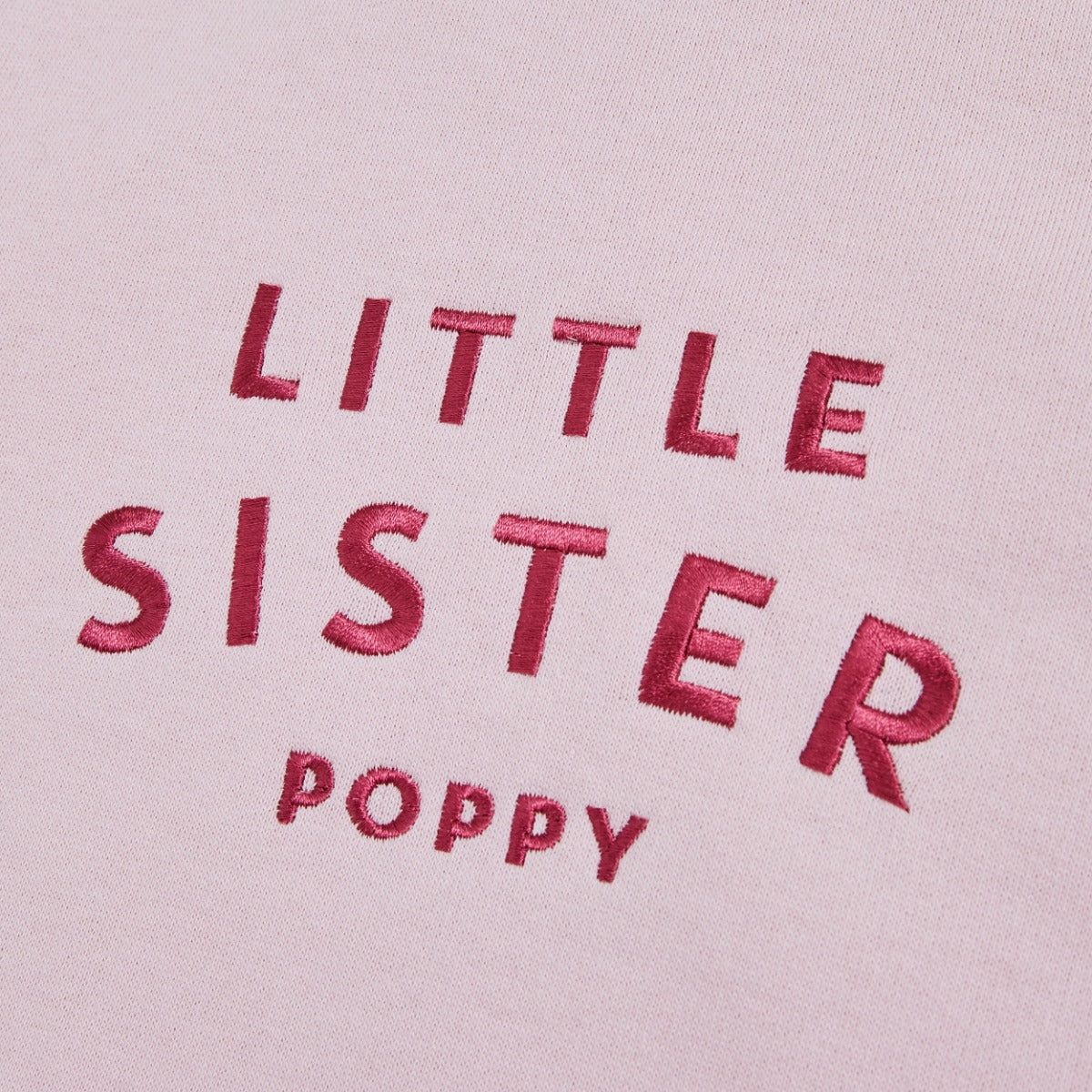 Personalised Little Sister Sweatshirt in Pink
