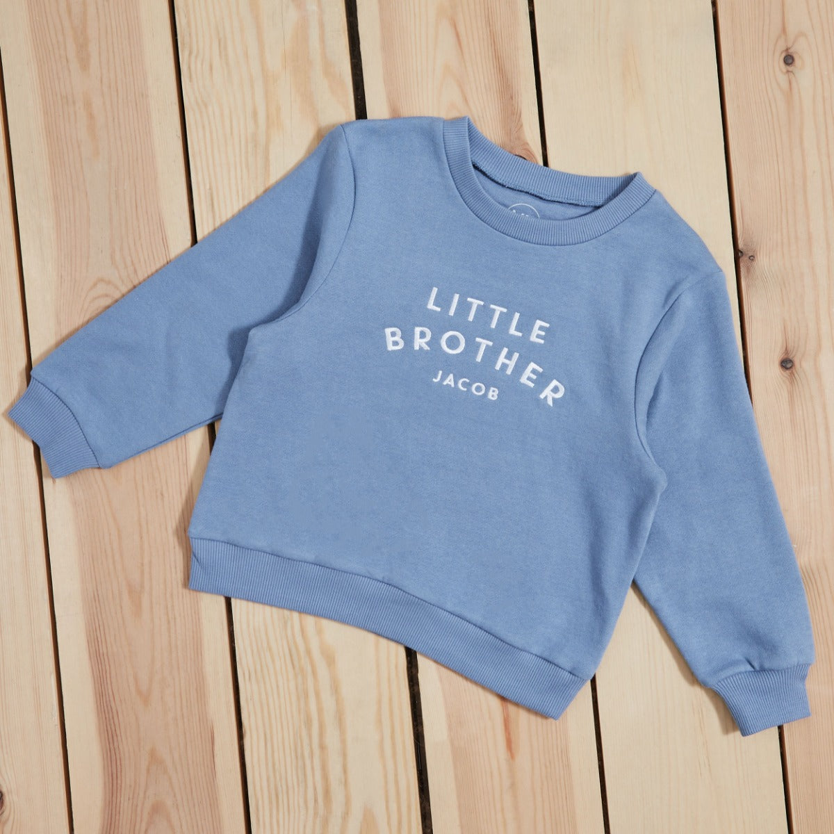 Personalised Little Brother Sweatshirt in Blue