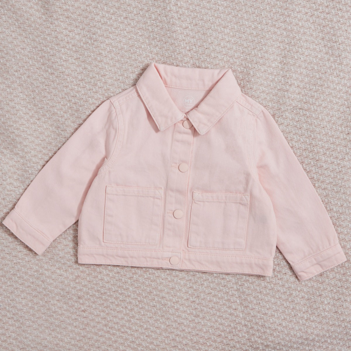Personalised Little Sister Pink Denim Jacket 