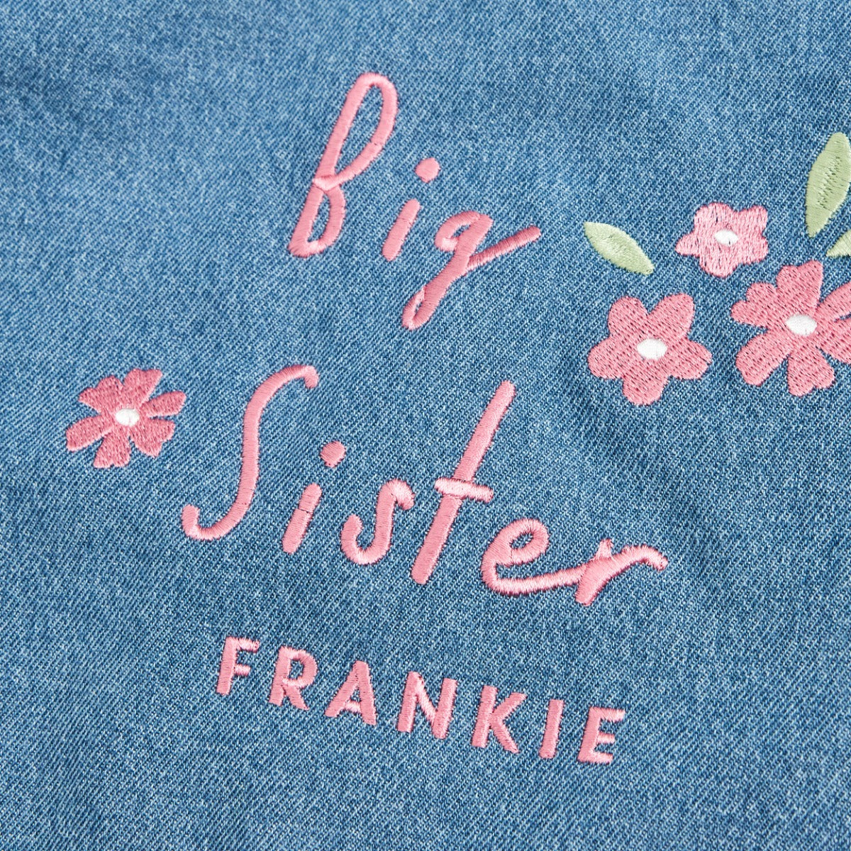 Personalised Big Sister Blue Denim Jacket 