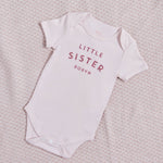 Personalised Little Sister Pink Bodysuit