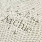 Personalised Christening Our Tiny Blessing Oatmeal Cardigan