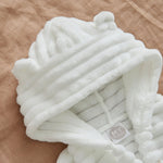 Personalised Ivory Ribbed Fleece Robe