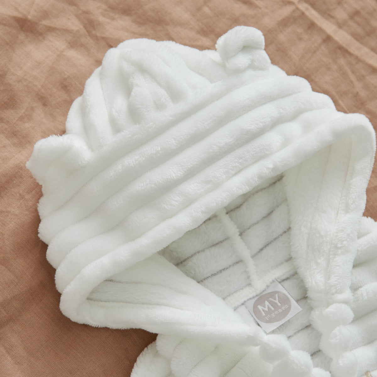 Personalised Ivory Ribbed Fleece Robe