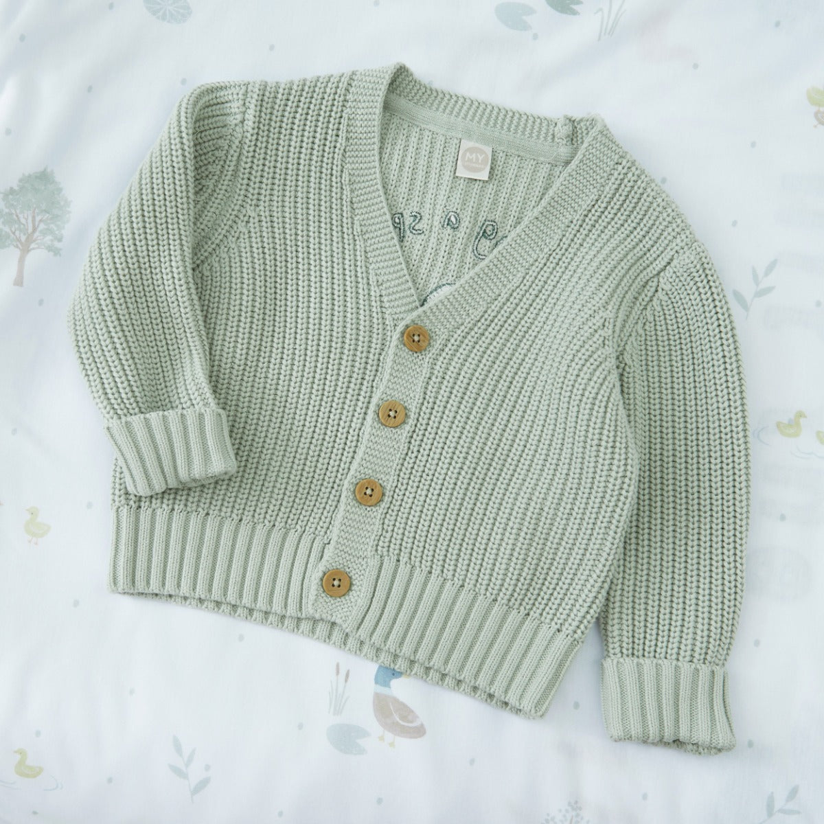 Personalised Duck Sage Cardigan