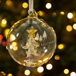 Personalised Three Tree Christmas Tree Glass Bauble