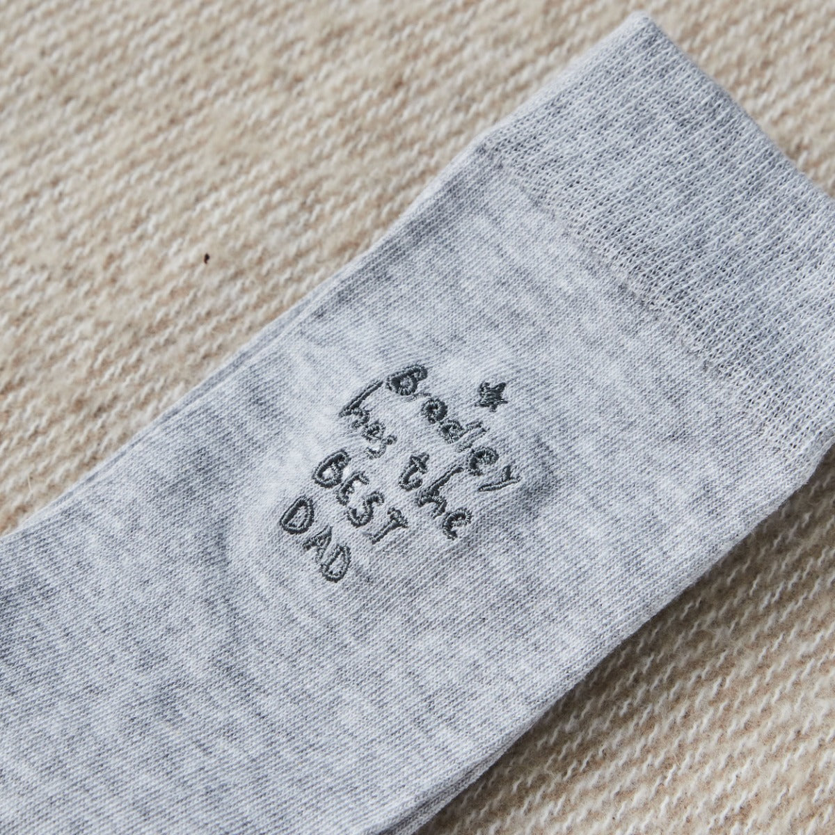 Personalised Best Dad Father's Day Light Grey Socks