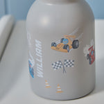 Personalised Race Car Blue Water Bottle