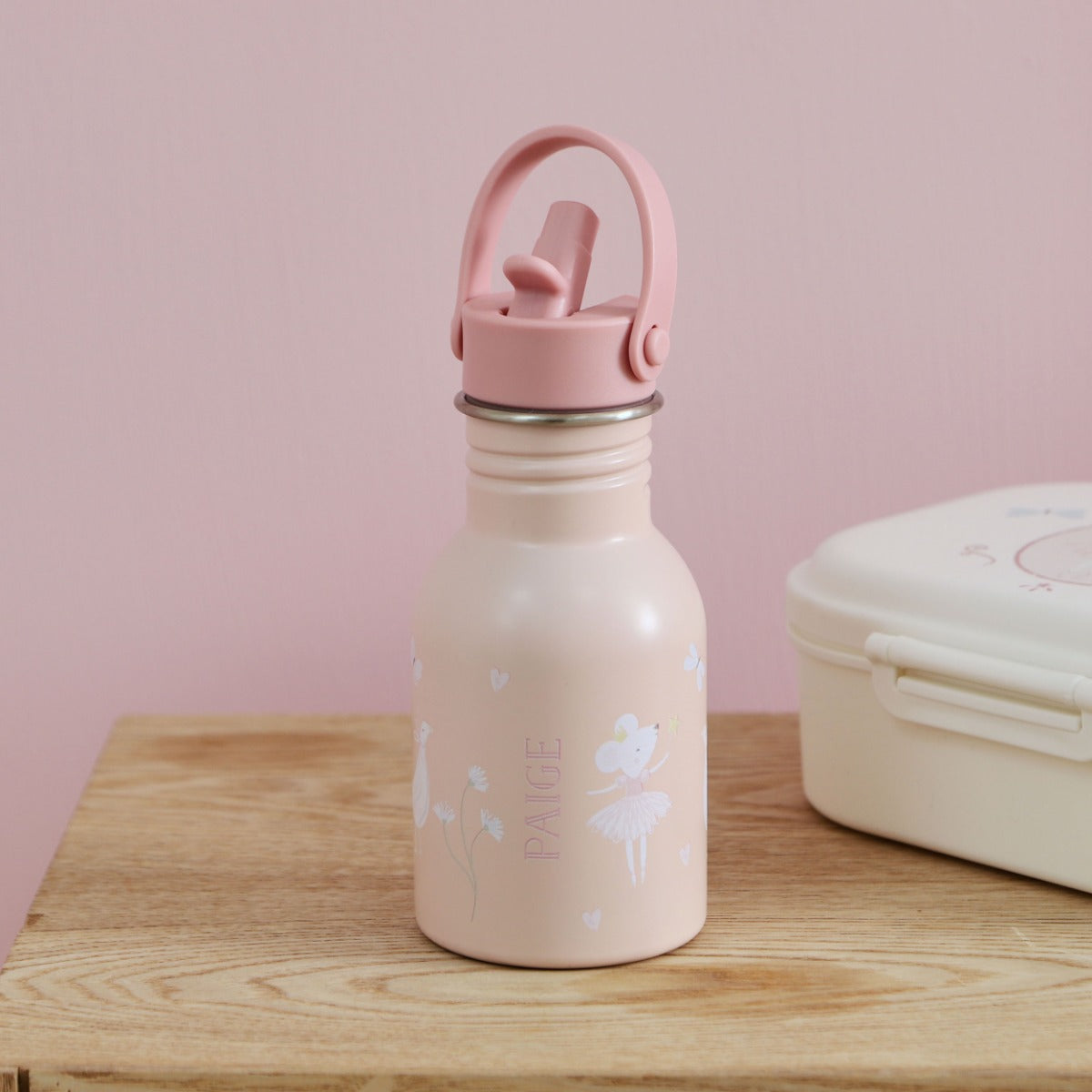 Personalised Twinkle Tales Pink Water Bottle