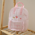 Personalised Bumblebee Pink Gingham Backpack