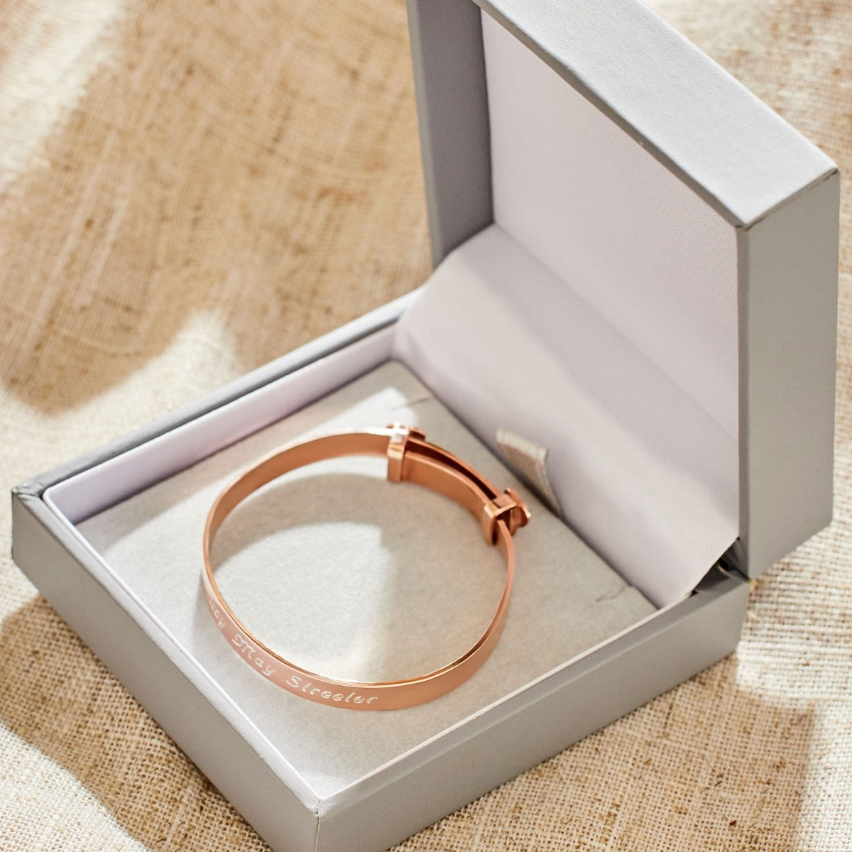 Personalised Rose Gold Engraved Baby Keepsake Bangle