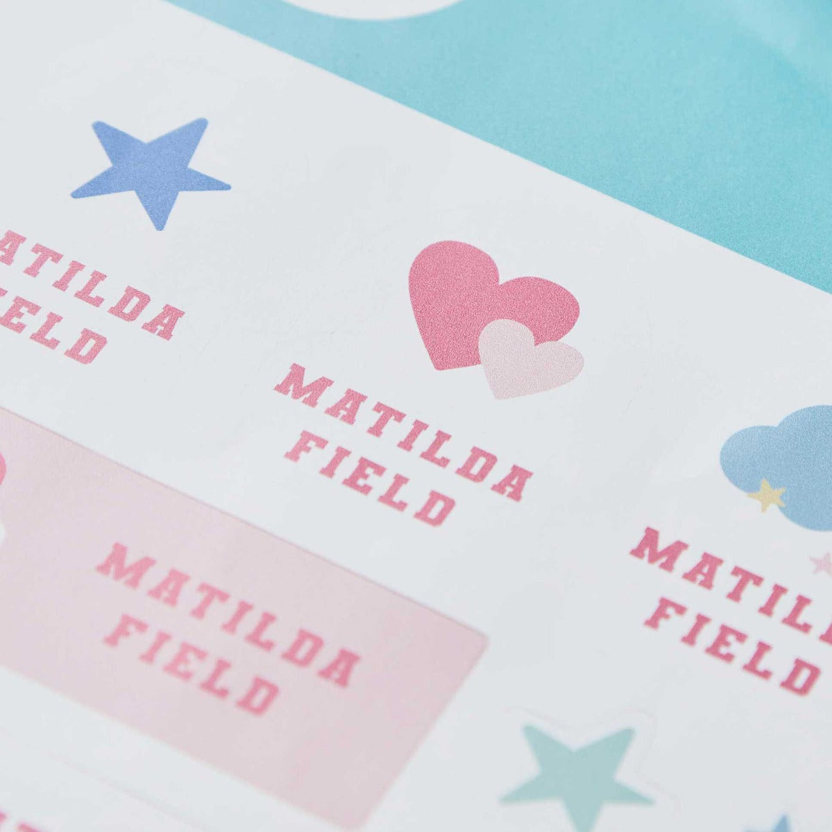 My Kids Personalised Pink Varsity Sticker Sheets